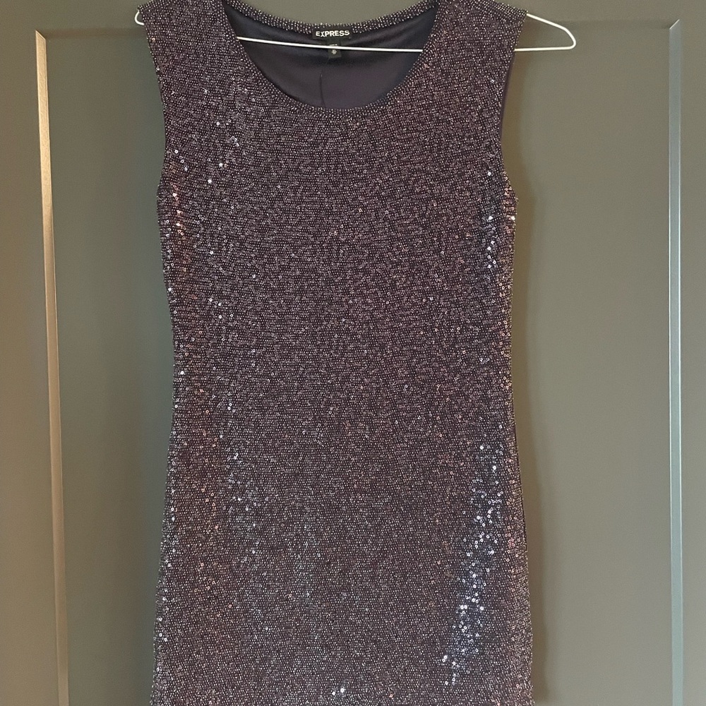 Express purple tight mini dress